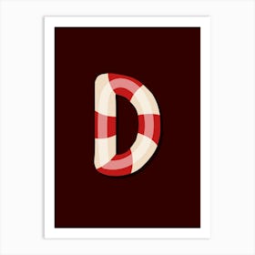 Candy Cane Christmas Letters Living Room Holiday Display 04 Art Print