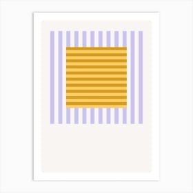 Stripes Pattern Poster Purple & Yellow Art Print