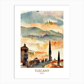 Tuscany Italy Watercolour Travel Art Print