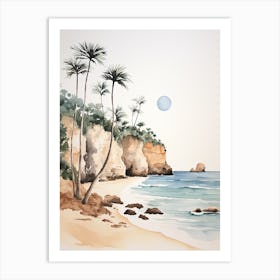 Watercolour Of Praia Do Camilo   Algarve Portugal 3 Art Print