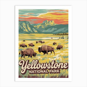 Yellowstone National Park Vintage V 10 Art Print