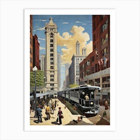 Chicago Street Scene Art Print