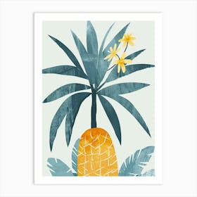 Pineapple Tree Illustration Flat 5 Art Print