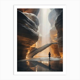 Sandstone Canyon Library Art Print