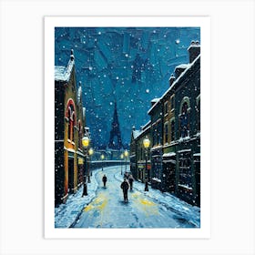 Snowy Street 1 Art Print