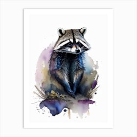 Raccoon Watercolour Art Print