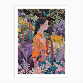 In The Garden Purple 4 Art Print