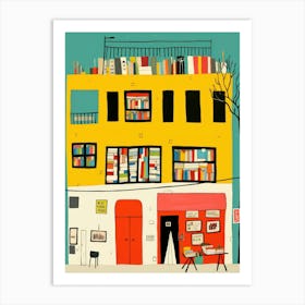 Tel Aviv The Book Nook Pastel Colours 4 Art Print