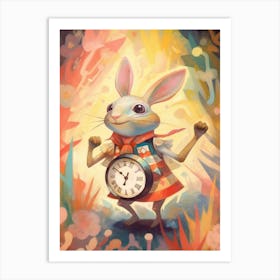 Alice In Wonderland Colourful Storybook The White Rabbit Art Print