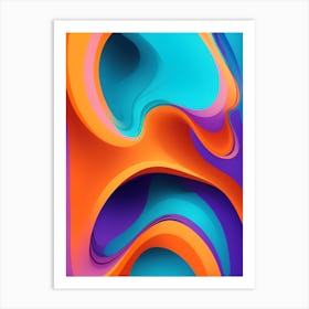 Abstract Colorful Waves Vertical Composition 21 Art Print