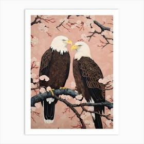 Art Nouveau Birds Poster Bald Eagle 3 Art Print