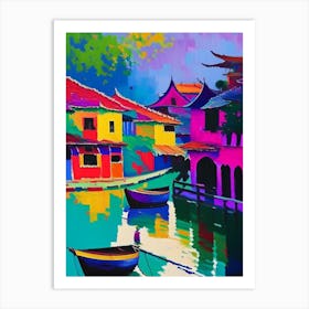 Hoi An Vietnam Colourful Painting Tropical Destination Art Print