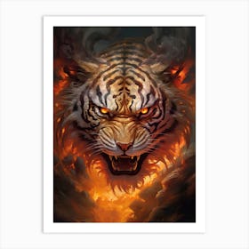 Tiger Art In Romanticism Style 1 Art Print