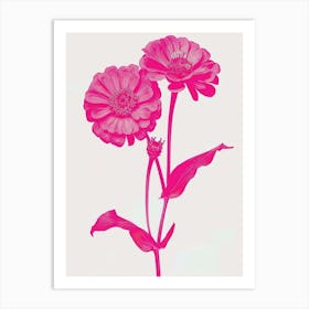 Hot Pink Zinnia Art Print