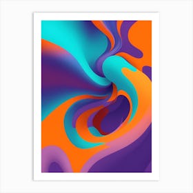 Abstract Colorful Waves Vertical Composition 29 Art Print