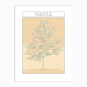 Maple Tree Minimalistic Drawing 3 Poster Art Print