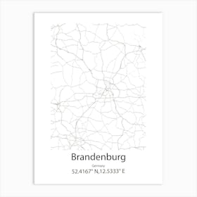 Brandenburg,Germany Minimalist Map Art Print