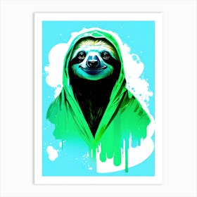 Sloth Graffiti Painted Illustration Art Print