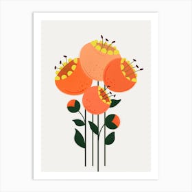 Orange Garden Florals Art Print