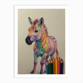 Rainbow Zebra 5 Art Print