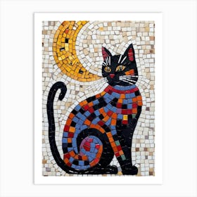 Cat On The Moon Art Print