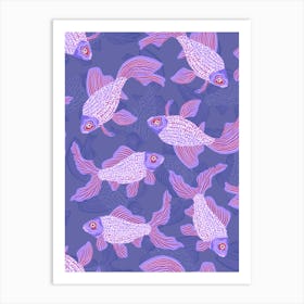 Goldfish - Purple Art Print
