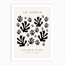 Le Jardin | 02 - Black And White Leaves Botanical Art Print