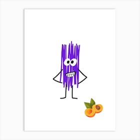 Purple Apricot.A work of art. Children's rooms. Nursery. A simple, expressive and educational artistic style. Art Print