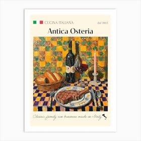 Antica Osteria Trattoria Italian Poster Food Kitchen Art Print