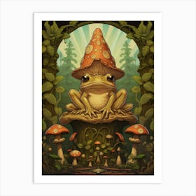 Wood Frog On A Throne Storybook Style 2 Art Print