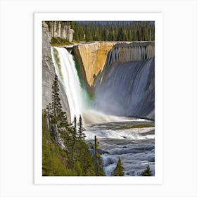 The Upper Falls Of The Yellowstone River, United States Realistic Photograph (2) Art Print