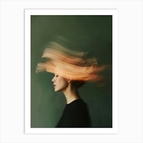 Woman With Hair In Wind Art Print