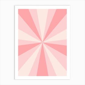 Pink And White Sunburst Art Print