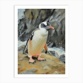 Adlie Penguin Deception Island Oil Painting 3 Art Print