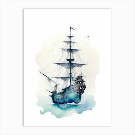Sailing Ships Watercolor Painting (10) Art Print