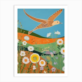 Maximalist Bird Painting Dunlin 1 Art Print