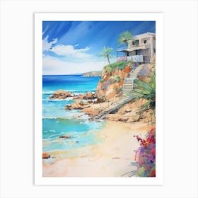 Sun-Kissed Shores: Coastal Beach Art Art Print