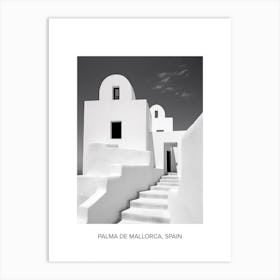 Poster Of Santorini, Greece, Photography In Black And White 2 Art Print