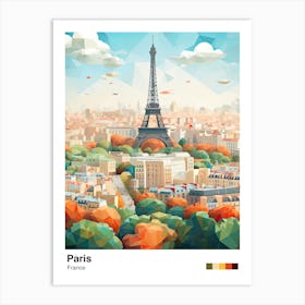 Paris View   Geometric Vector Illustration 2 Poster Art Print