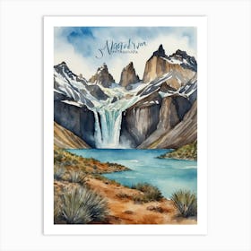 Chilean Waterfall Art Print