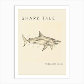 Wobbegong Shark Vintage Illustration 2 Poster Art Print