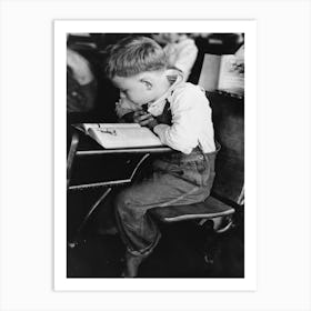 Child Studying In School, Southeast Missouri Farms By Russell Lee 2 Art Print