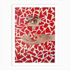 Modern Mosaic / Red / 30x40cm Art Print