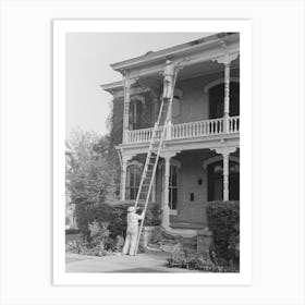 Painting A House, Waco, Texas By Russell Lee Art Print