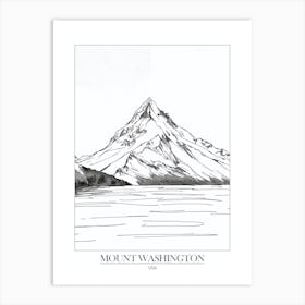 Mount Washington Usa Line Drawing 4 Poster Art Print