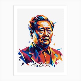 Mao Zedong 01 Portrait WPAP Pop Art Art Print