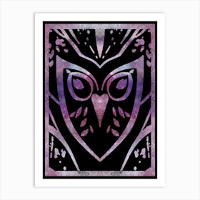 Owl Metallic Style 2 Art Print