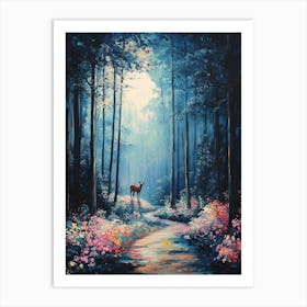 Deer In The Deep Woods 2 Art Print