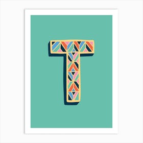 Letter T Typographic Art Print