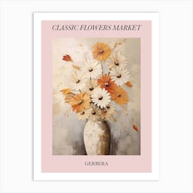 Classic Flowers Market  Gerbera Floral Poster 4 Art Print